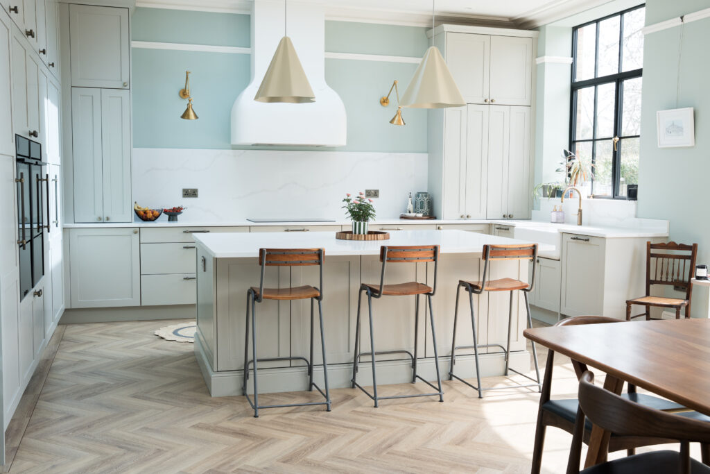 Property photography showing a high quality bespoke kitchen in a Dorset mansion house